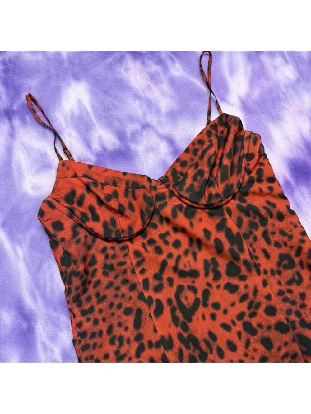 By the way red leopard print strappy bodysuit